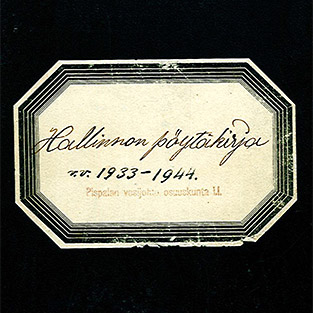Hallinnon p&ouml;yt&auml;-kirja 1933-1944